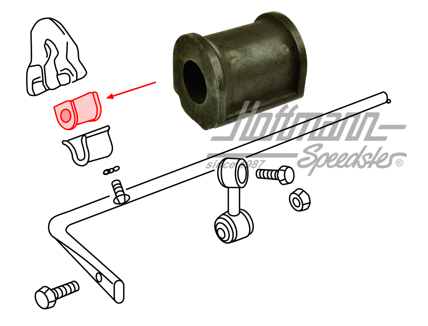 Gummilager, Stabilisator, V/H, 22mm