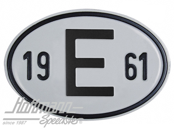 Nationalitätsschild "E", "1961", Alu