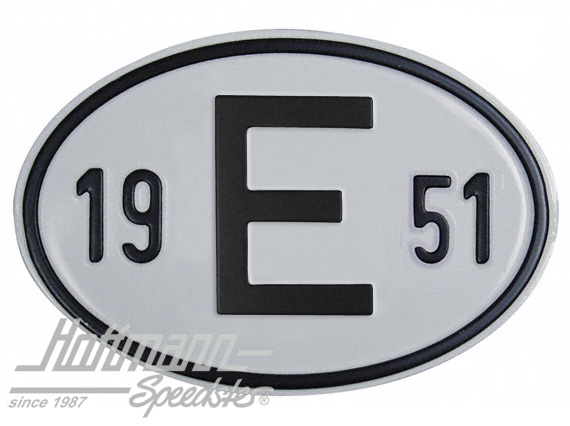 Nationalitätsschild "E", "1951", Alu