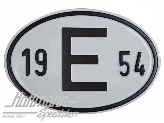 Nationalitätsschild "E", "1954", Alu