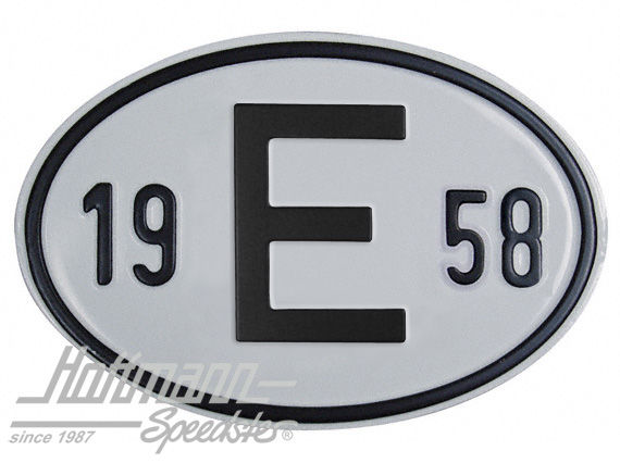 Nationalitätsschild "E", "1958", Alu