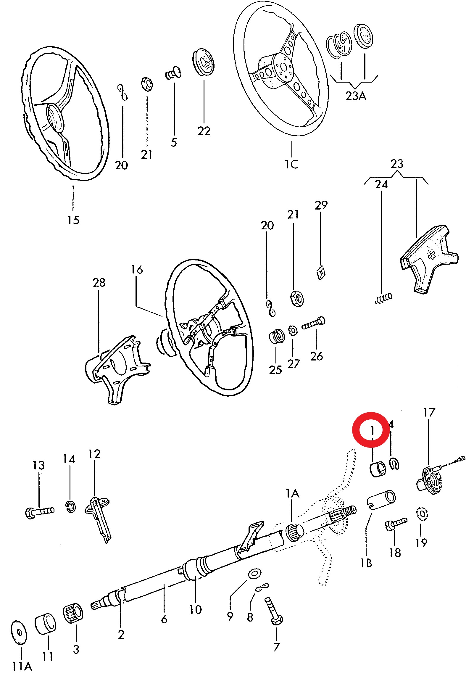 Distanzhülse, Lenksäule, oben, 1302/03-Gebrauchtteil