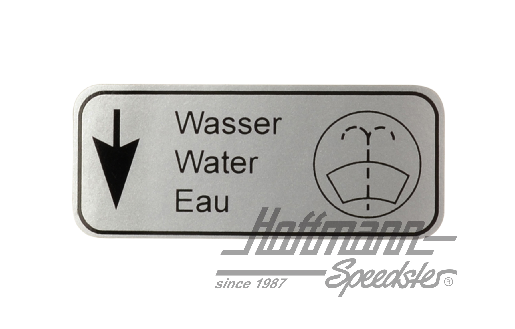 Aufkleber "Wasser", Wischwasserbehälter