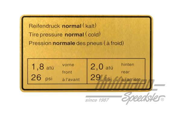 Aufkleber "Reifendruck", 65-72, normal