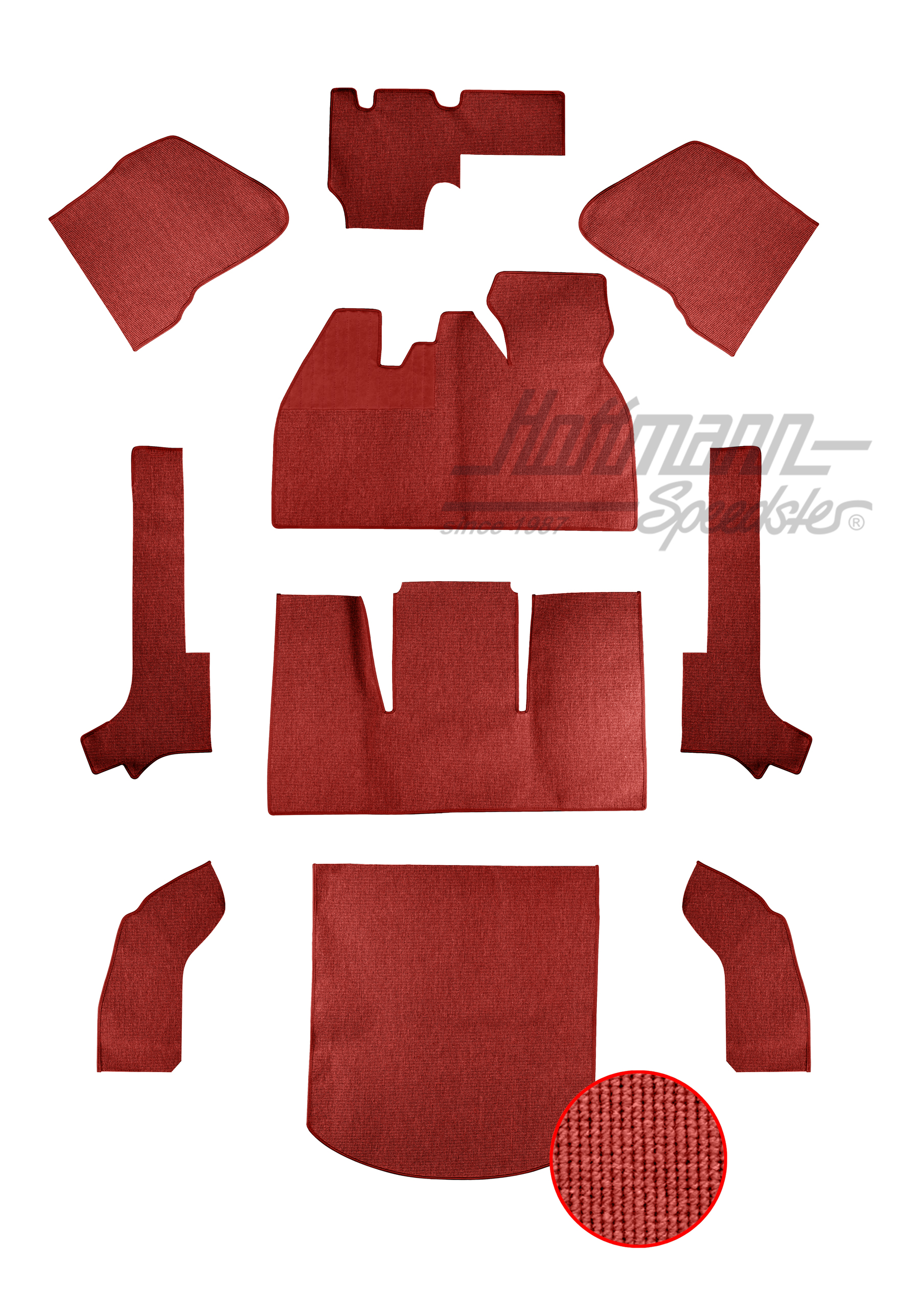 Teppichsatz, Cabrio, 64-67,Haargarn(10), rot