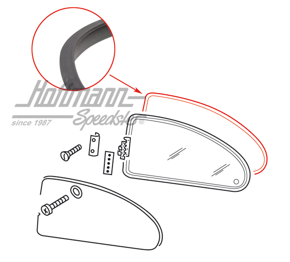 Dichtung, um Ausstellfenster, hi., -7.64