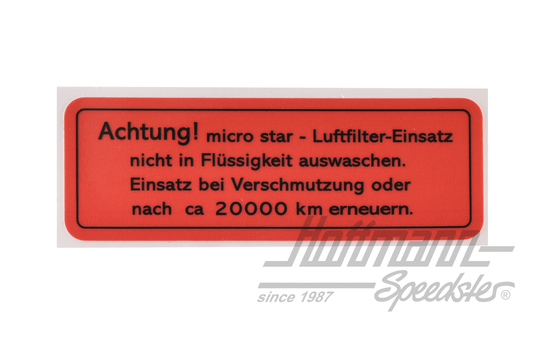 Aufkleber, Luftfilter Knecht, 356/912