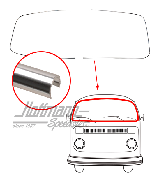 Zierrahmen Alu, Frontscheibe, T2, 67-79