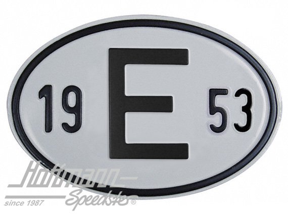 Nationalitätsschild "E", "1952", Alu