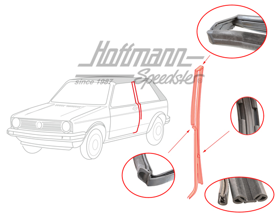 Dichtung, B-Säule, Golf 1 Cabrio, 79-,li