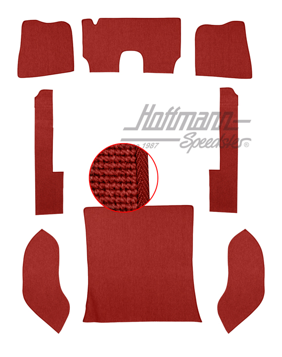Teppichsatz, Limousine, 57-64, Haargarn, rot