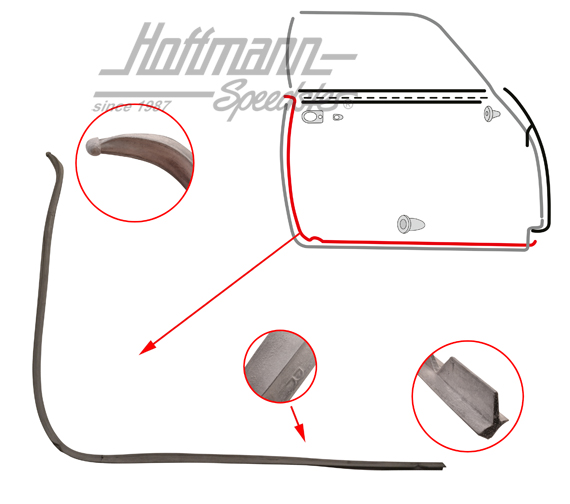 Türdichtung, Karmann, rechts, Top-Qualität