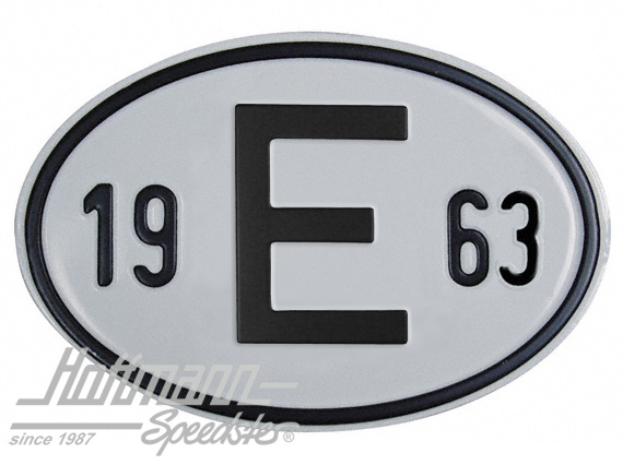 Nationalitätsschild "E", "1963", Alu