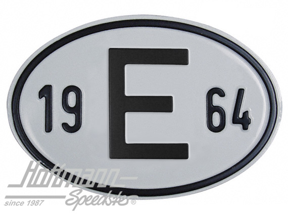 Nationalitätsschild "E", "1964", Alu