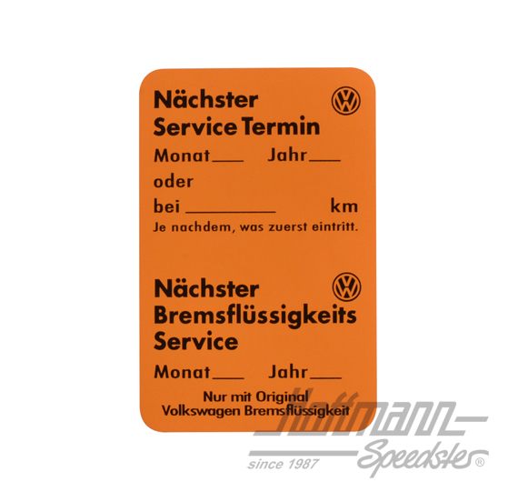 Service Aufkleber, Volkswagen, orange