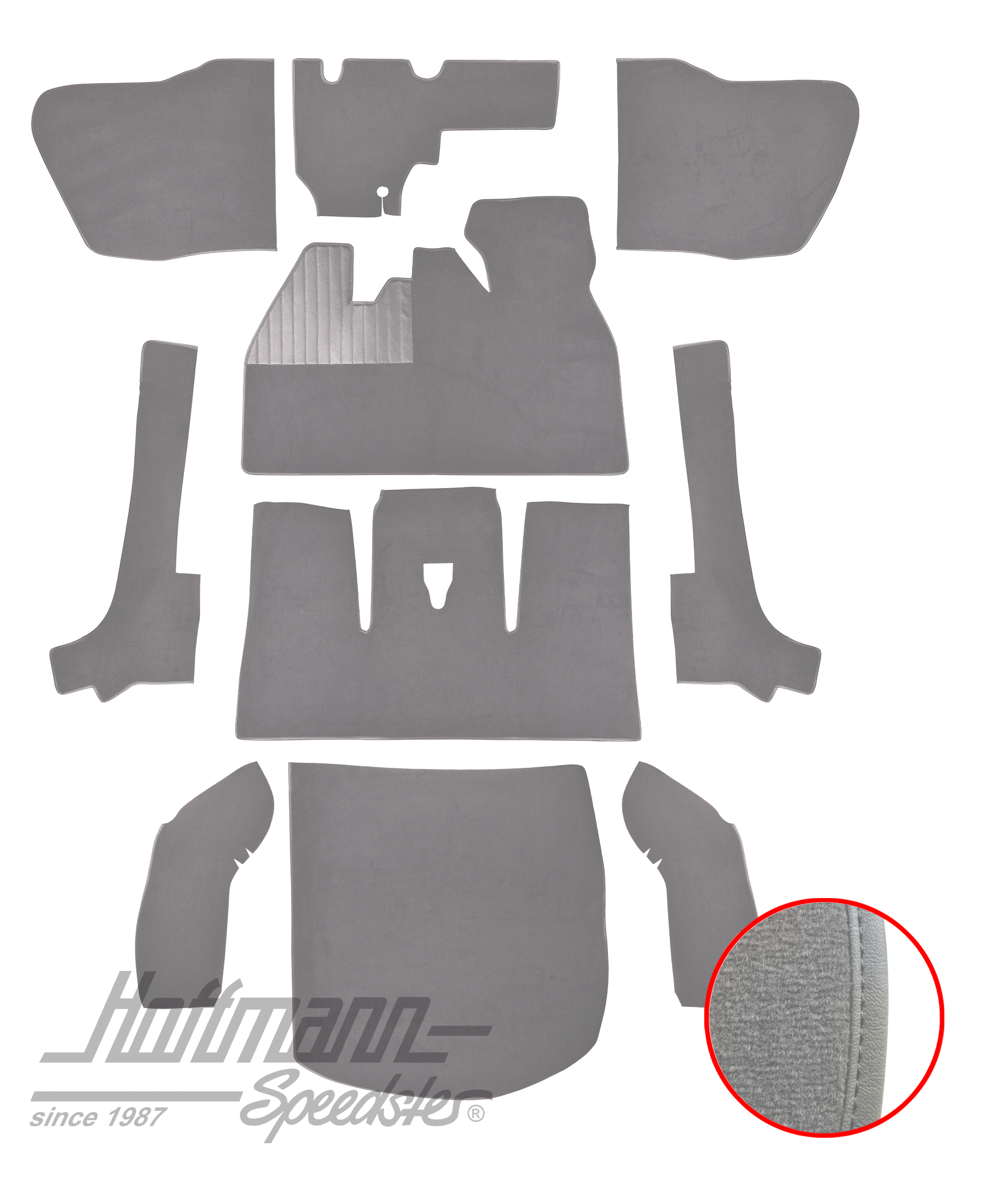 Teppichsatz für Cabrio, 8.66-7.70, grau