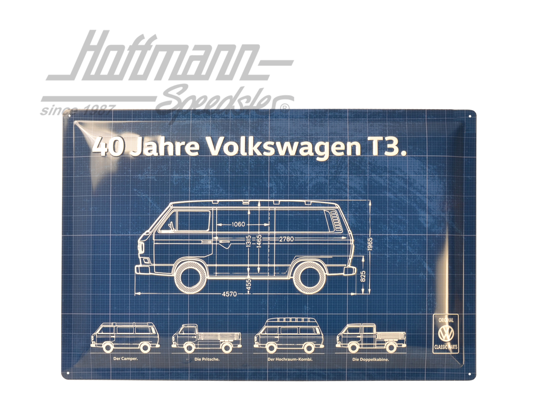 Blechschild, 40 Jahre Volkswagen T3