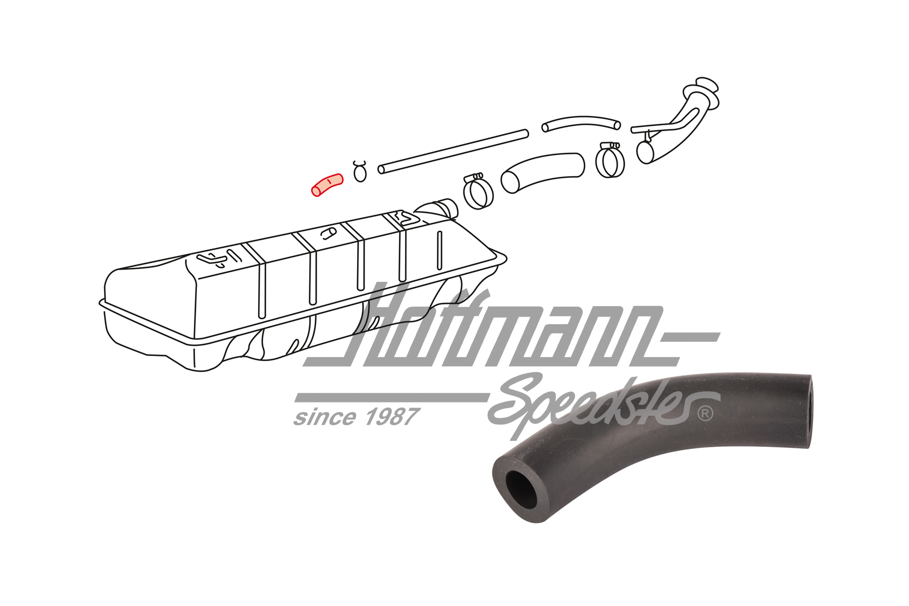 Entlüftungsschlauch, Tank, Bus T2, 67-72