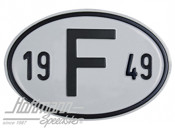 Nationalitätsschild "F", "1949", Alu
