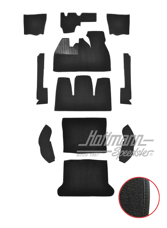 Teppichsatz für Limousine, 8.68-7.72, schwarz