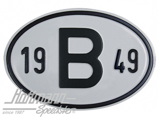 Nationalitätsschild "B", "1949", Alu