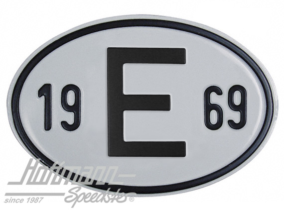 Nationalitätsschild "E", "1969", Alu