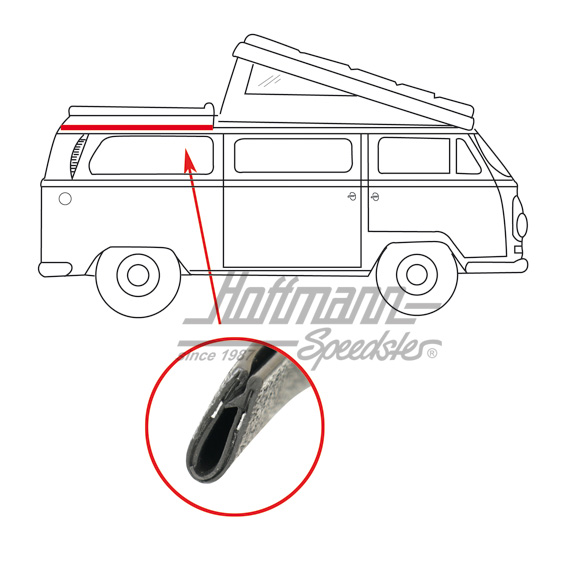 Dichtung, großes Dach, hinten, 67-73