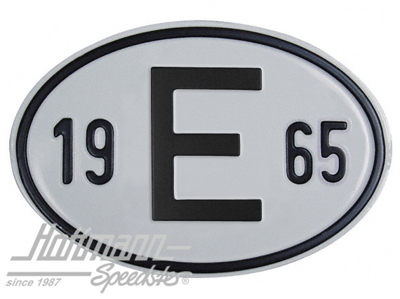 Nationalitätsschild "E", "1965", Alu