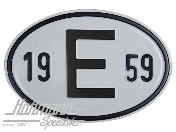 Nationalitätsschild "E", "1959", Alu
