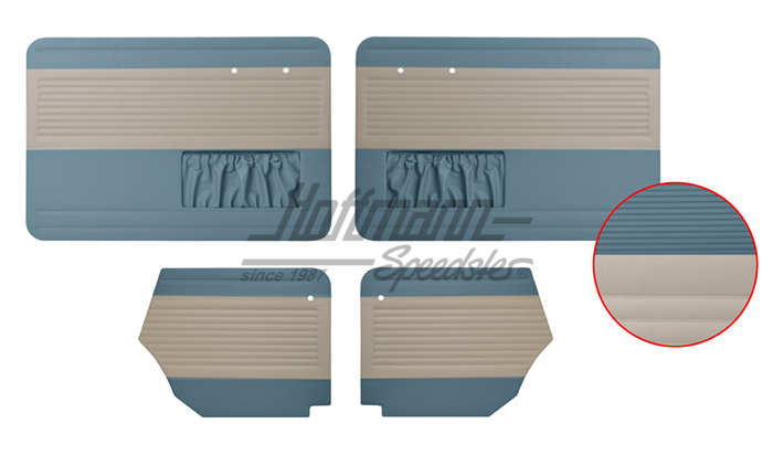 Tür- und Seitenverkleidungen, Cabrio, 64-66, altweiß/altblau