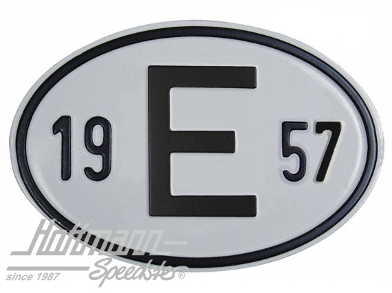 Nationalitätsschild "E", "1957", Alu
