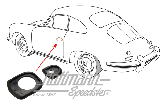 Türgriffunterlage, Porsche 356 B/C,li/re