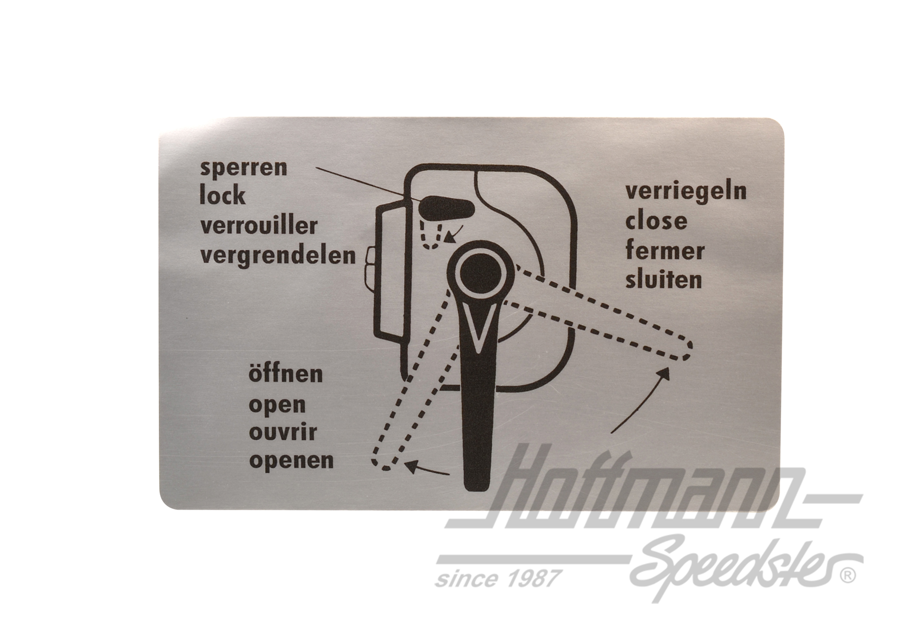 Aufkleber "Verriegelung Schiebetüre"