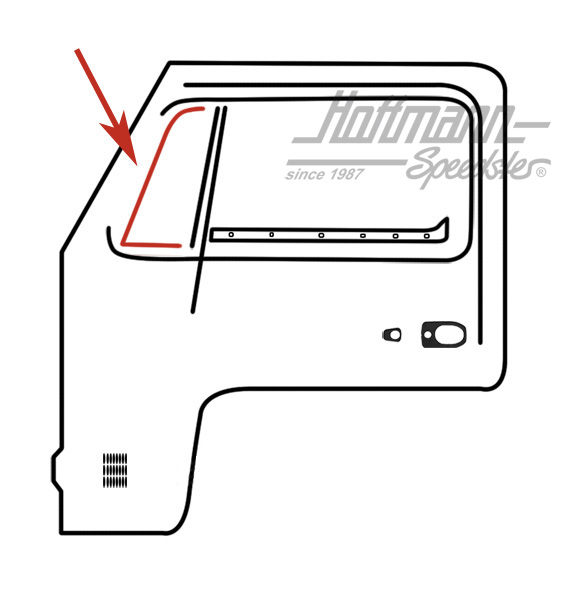 Drehfensterdichtung, Bus T2, 8.67-, li.