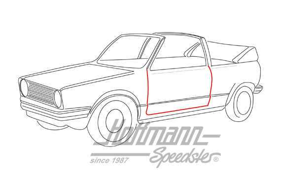 Türdichtung, Golf 1 Cabrio, 8.83-, links