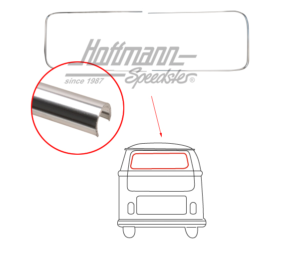 Zierrahmen Alu, Heckscheibe, Bus T1/T2