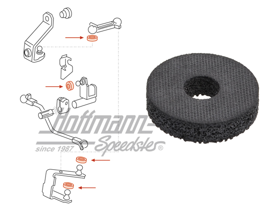 Dichtung, unter Schaltstange, Golf /Bus