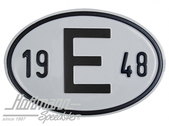 Nationalitätsschild "E", "1948", Alu