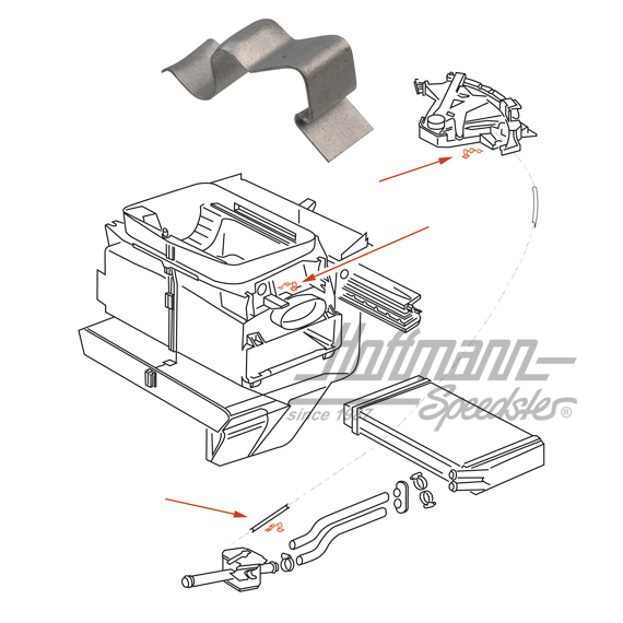 Klammer, Heizungsventilzug, Golf/Bus