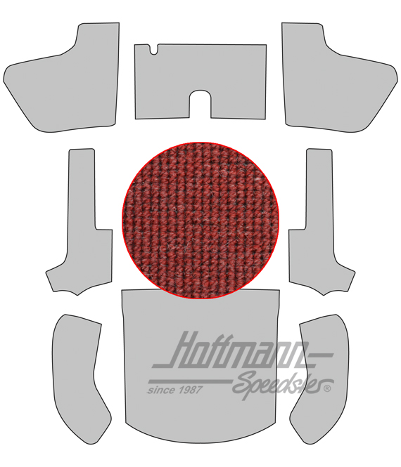Teppichsatz, Cabrio, 56-64, Haargarn, rot